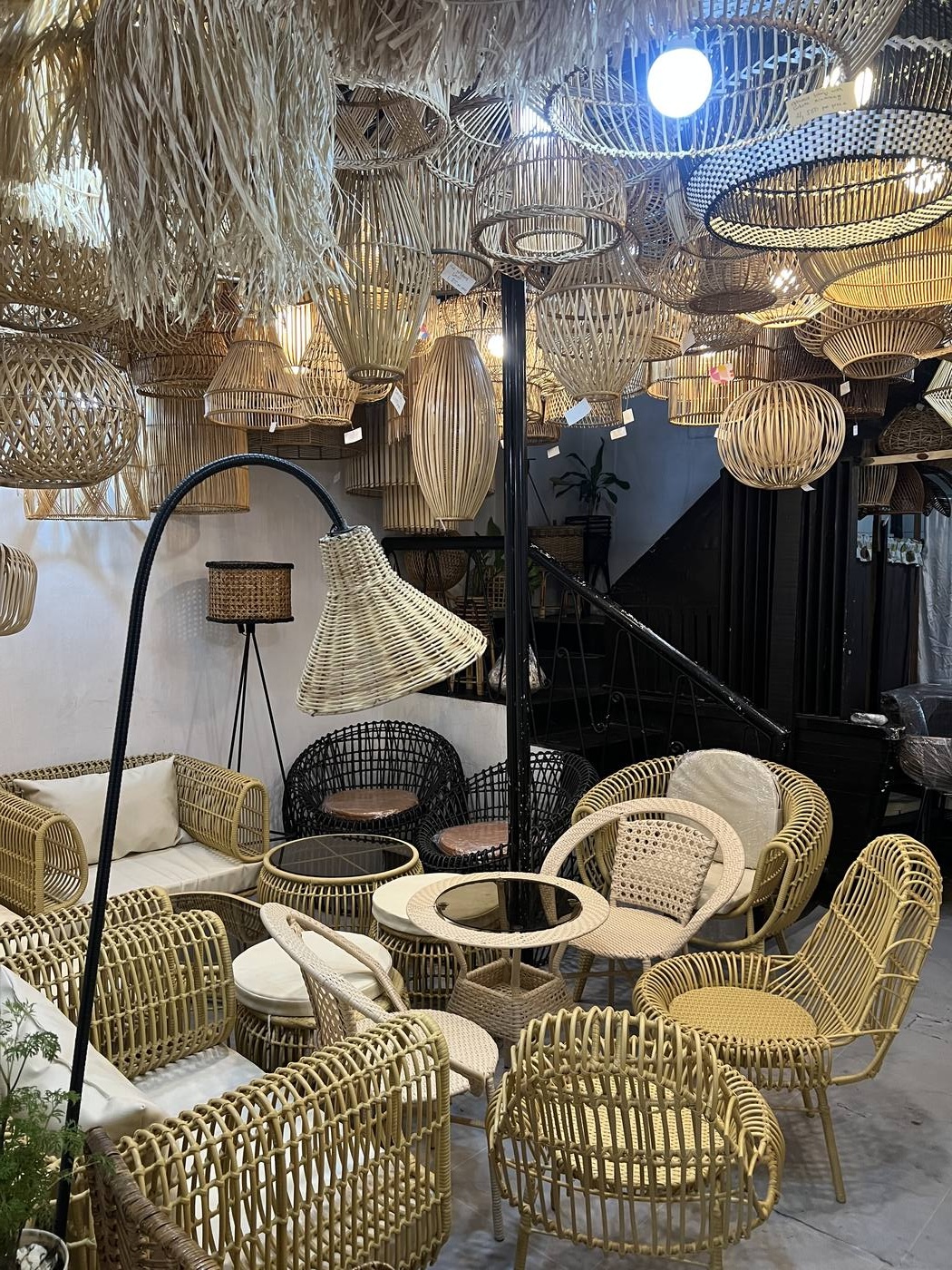 Kabesa showroom pendants and furniture